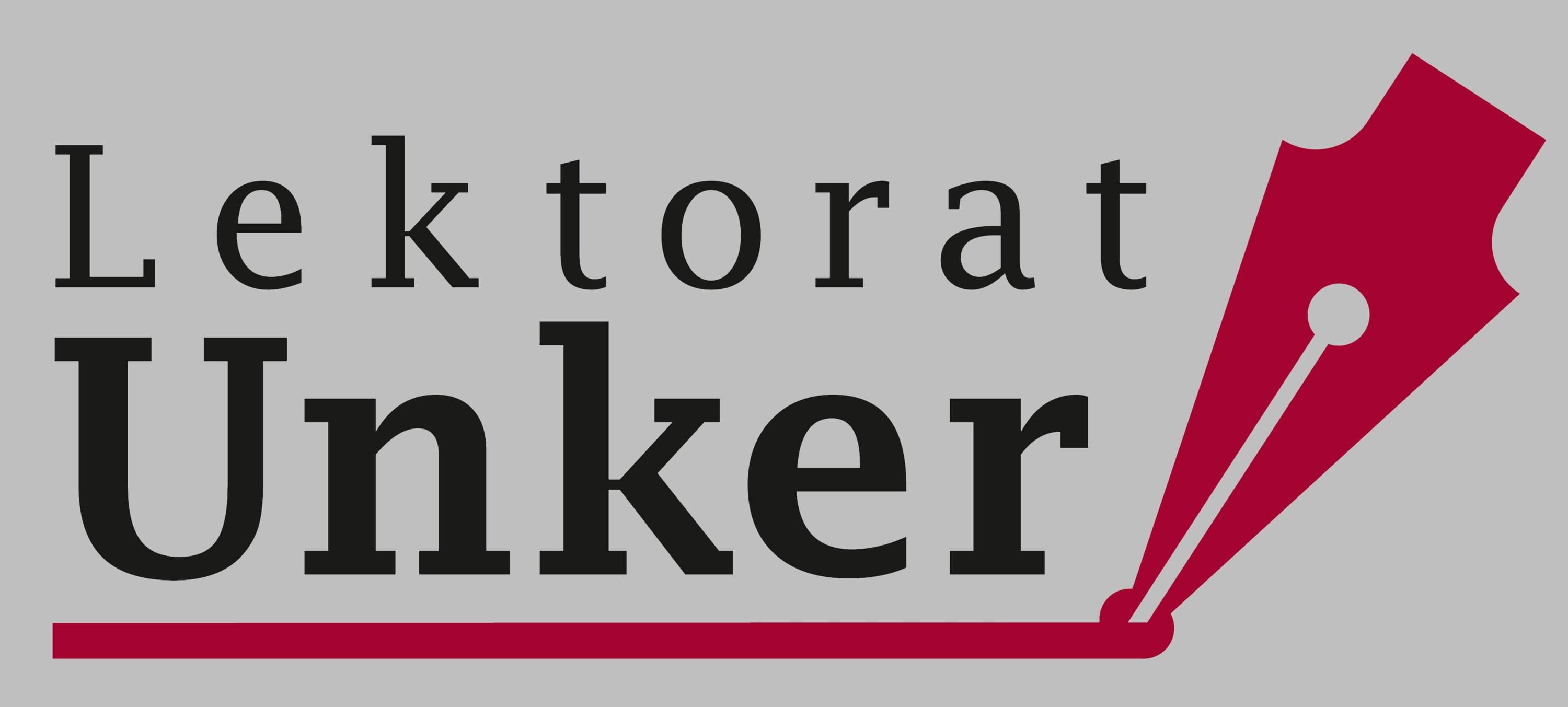 Lektorat Unker Logo grauer Hintergrund